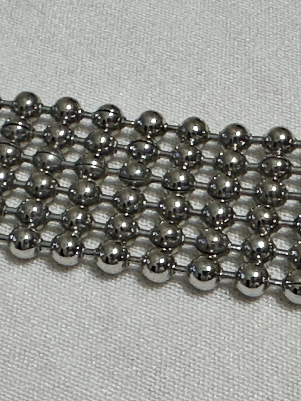 sparkling silver multi-strand ball chain belt